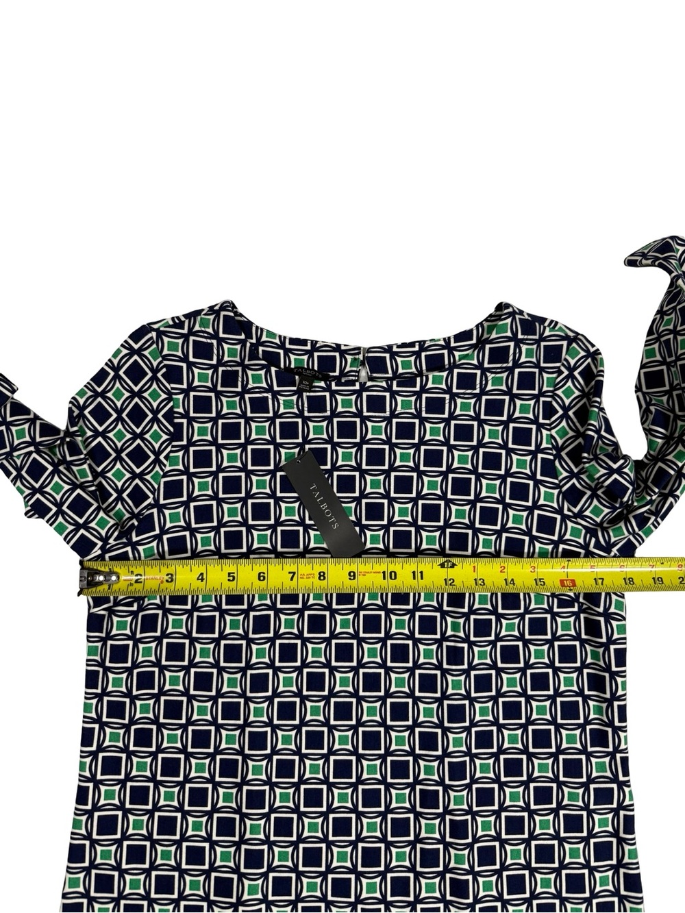 Talbots Petites Shift Dress Womens 10P Geometric Print Career Office Stretch NWT - Picture 5 of 8
